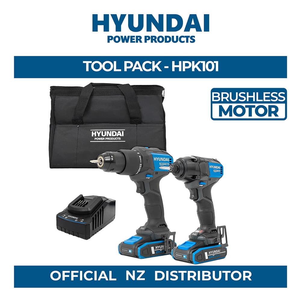Hyundai 20V Brushless Hammer Drill & Impact Driver 230N.m